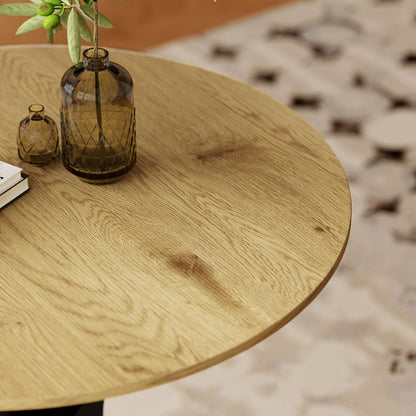 HOMCOM Esstisch Küchentisch Runder Tisch, Modernes Design, 78 cm x 78 cm x 75 cm, Naturholz