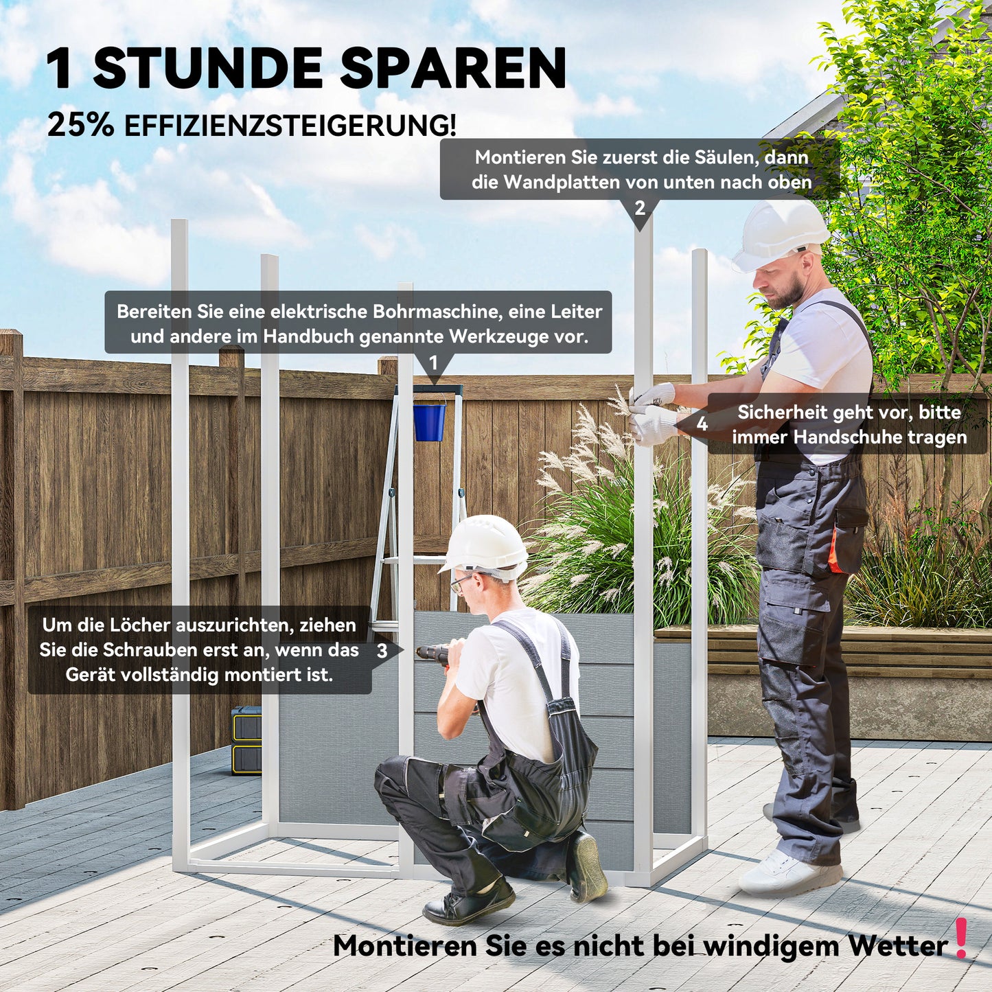 Outsunny Gerätehaus Kunststoff 1,14m² 151 x 92 x 193cm Geräteschuppen mit Pultdach Boden Fenster Grau