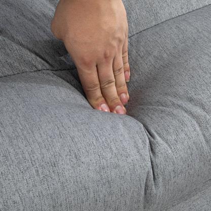 HOMCOM Sitzsack mit Bettfunktion, neigbare Lehne, klappbar, bis 120kg, 70 x 72 x 56 cm, Grau