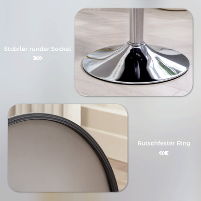 HOMCOM Barhocker, Gepolstert Barstuhl mit Metallgestell, Cordoptik, Höhenverstellbar 360° Drehbar Weiß