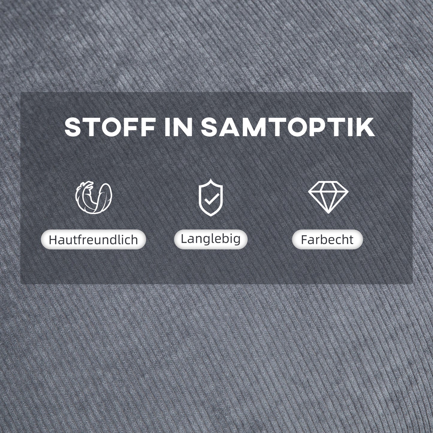 HOMCOM Sessel mit Ottomane Polstersessel Relaxsessel, inkl. Kissen, 68 cm x 91,5 cm x 88 cm, Hellgrau