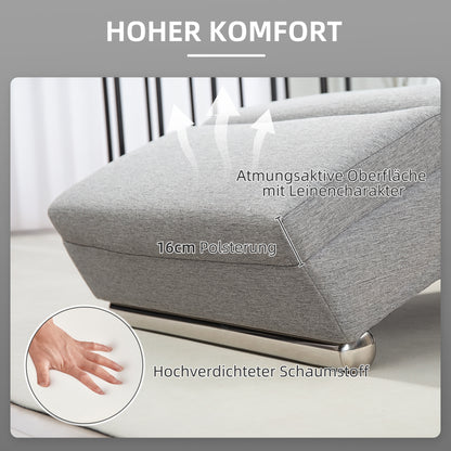 HOMCOM Polstersessel mit Rückenlehne, Relaxsessel mit Stahlbeinen & dicker Polsterung, für Wohnzimmer, Schlafzimmer, Hellgrau