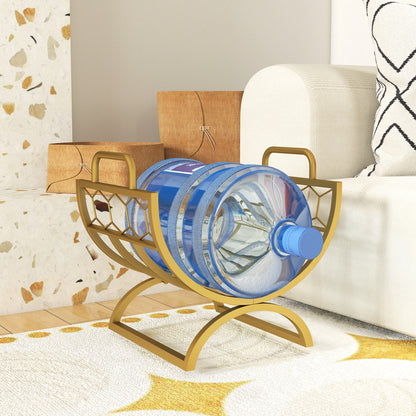 Outsunny Kaminholzregal för inomhus 46 x 36 x 41cm Brennholzregal för Kamin Ofen Metall Gold