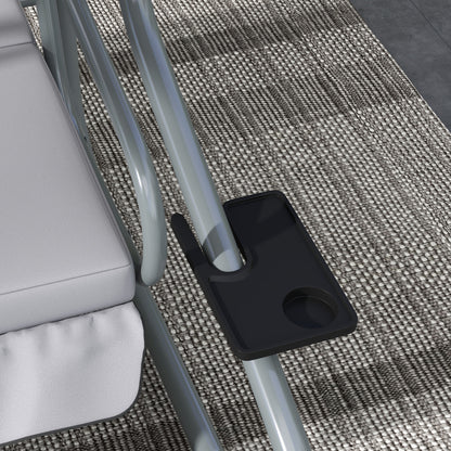 Outsunny 2-in-1 Hollywoodschaukel mit Liegefunktion, verstellbares Dach, bis 340 kg, Stahl, 200x120x164 cm, Grau