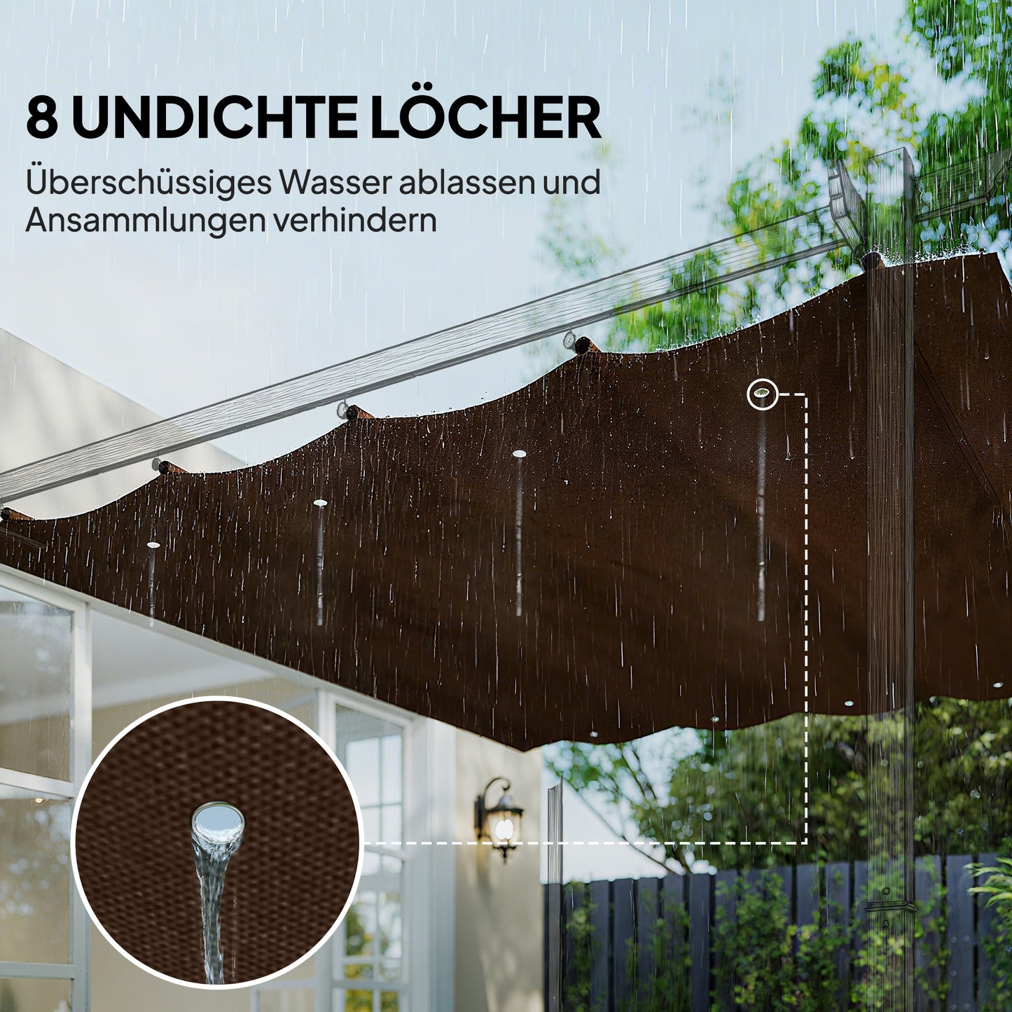 Outsunny Ersatzdach für 2,85 x 2 m Gartenpavillon, ausziehbar, einfache Montage, Polyester, Kaffee