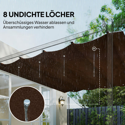 Outsunny Ersatzdach für 2,85 x 2 m Gartenpavillon, ausziehbar, einfache Montage, Polyester, Kaffee