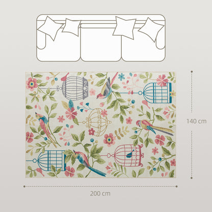 HOMCOM Landteppich, vielseitig einsetzbar, Polyester, leichte Pflege, rutschfest, Bunt