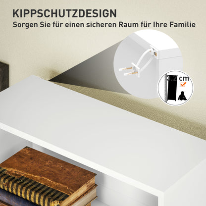 HOMCOM Bücherregal, 6 Fächer, verstellbare Regale, Spanplatte, 60 x 24 x 158,5 cm, Weiß