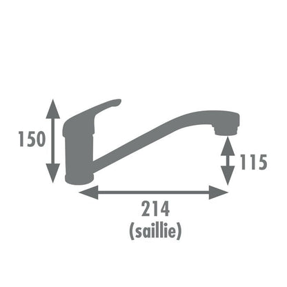 Kitchen mixer tap - EDOUARD ROUSSEAU - SUN NF - Chrome
