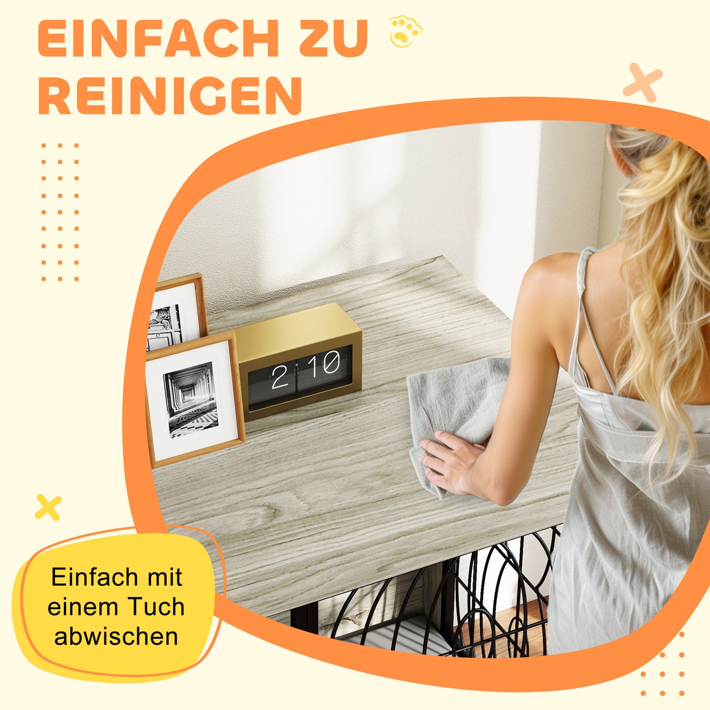 PawHut Hundebox, Hundekiste, Verschließbare Aufenthaltsbox für große Hunde, Grau