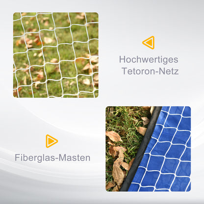 HOMCOM Fußballtore, Pop Up Tor, Tragbares Fußballnetz, 2er Set Minitore, mobil mit Tragetasche, Faltbar, Blau, 123 x 80 x 80 cm