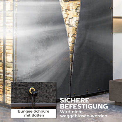 Outsunny Abdeckung für Brennholzregal, 2er-Set, wetterfest &amp; staubdicht, 174x173 &amp; 174x161,5, Schwarz