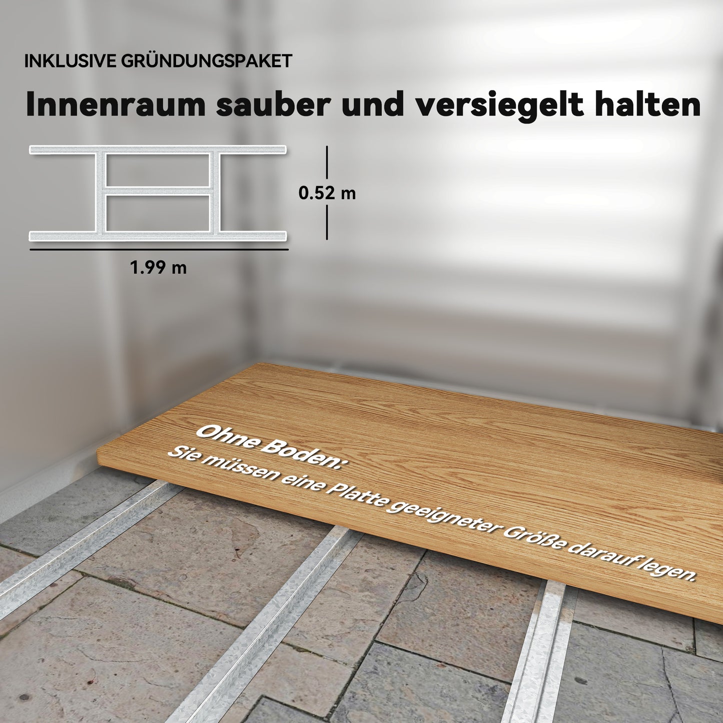 Outsunny 2,43 ㎡ Gerätehaus, 213 x 131 x 192 cm Geräteschuppen mit Satteldach, Abschließbare Schiebetür, wetterfest, Grau