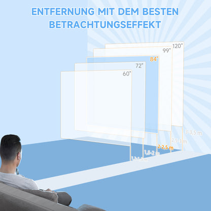 HOMCOM Beamer-Leinwand, Projektionsleinwand, 16:9, 84 Zoll, Fernbedienung, Motor