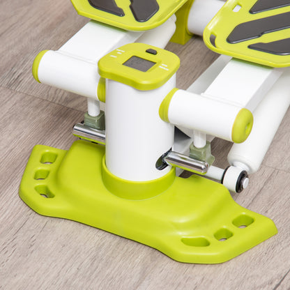 HOMCOM Mini-Stepper, tragbar, rutschfest, Hydraulikzylinder, LCD-Display, Metall/ABS, 48x34x21 cm, Weiß/Gelb