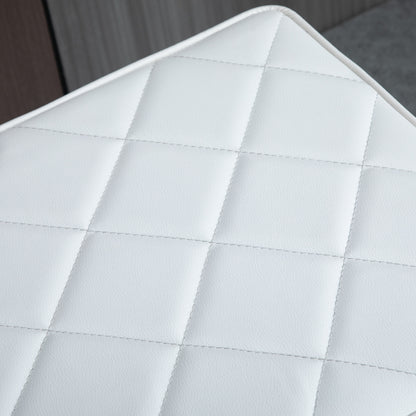 HOMCOM Sitzbank für Schlafzimmer Truhenbank Bettbank Wohnzimmer Kunstleder Metall Weiß+Gold 120 x 43 x 42 cm