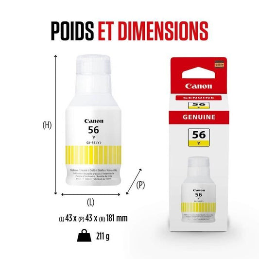Ink bottle - Canon - GI -56BK - Yellow - Maxify GX compatibility - (4432c001)