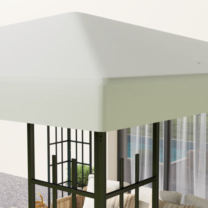 Outsunny 3 x 3 m Ersatzplane für Pavillon, Plane für Garten-Pavillon, mit Wasserablauföffnungen, UPF30+, Hellgrau