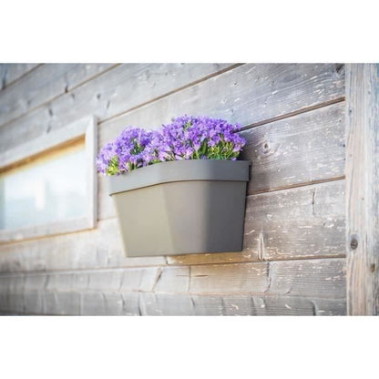 Wall pot - GARDEN ID Star - Taupe 36 x 16 cm - Water reserve with overflow system - Recycled and 100% recyclable