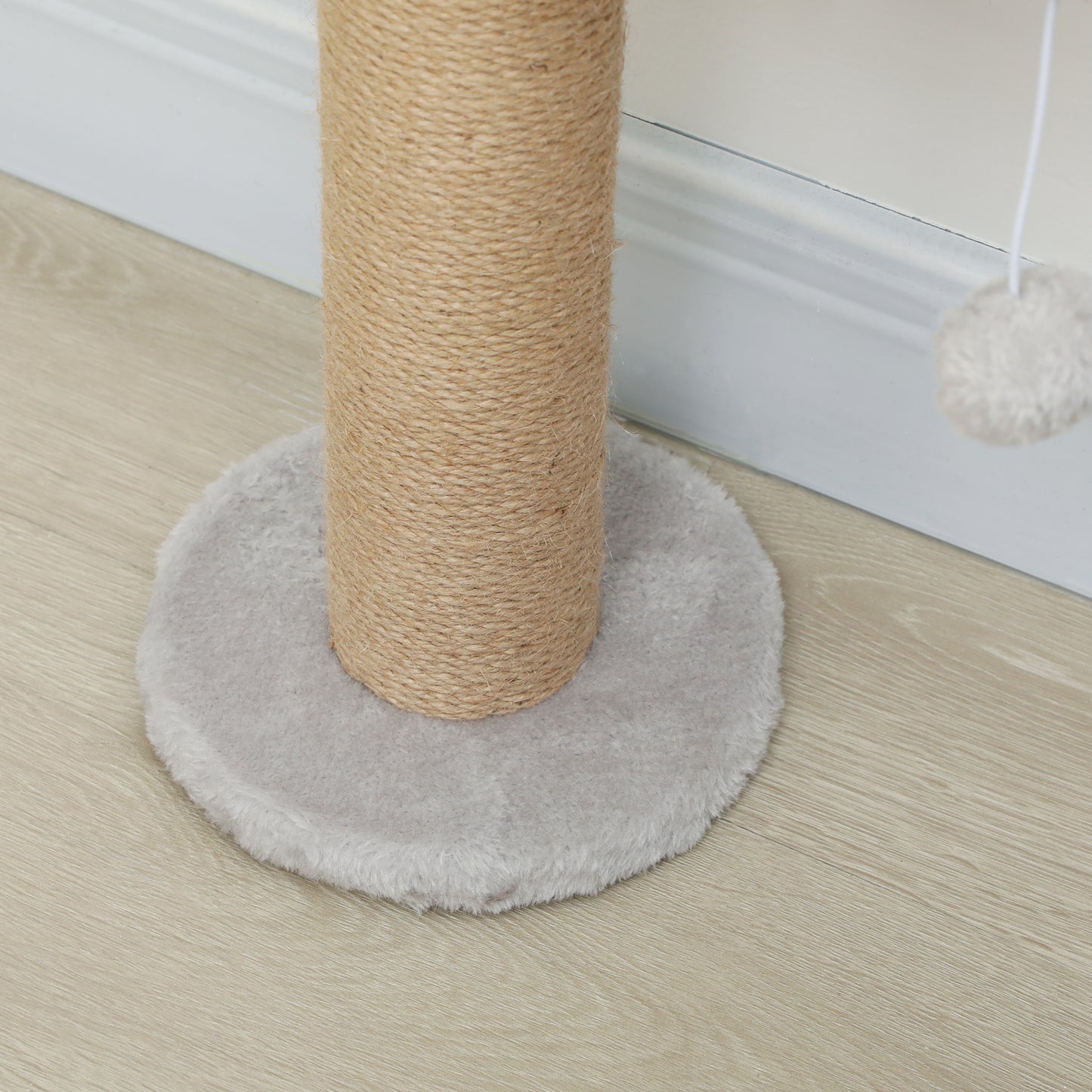 PawHut Katzenkratzbaum, 5-stufiges Design, Spielzeug, Sisalpfosten, Plüschstoff, Hellgrau