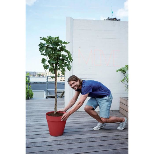 Flower pot - Elho - Loft Urban Round - Red - L 29 x W 28.5 x H 26 cm - Outdoor - 100% recycled