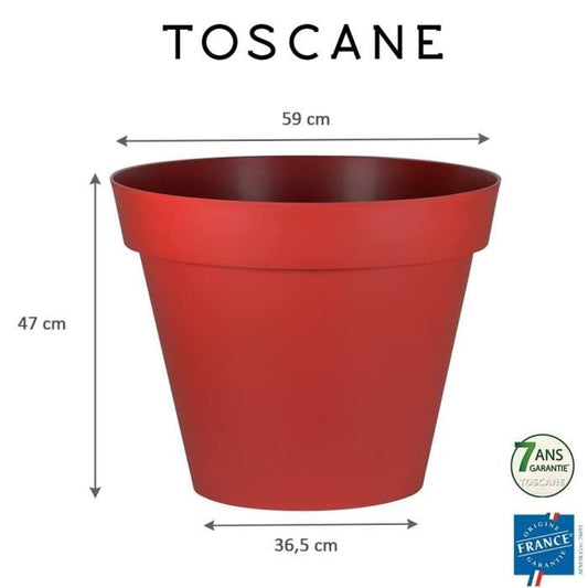 EDA Tuscan round flower jar - Ø 60 x h 47 cm - 76 l - Red Ruby