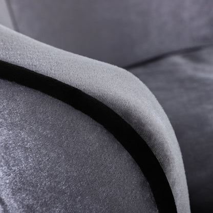 PawHut Hundesofa, Hundebett, waschbares Sitzkissen, Plüschbezug, Naturholzrahmen, hellgrau, 69 x 49 x 38cm