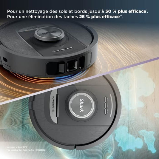SHARK PowerDetect NeverTouch Self-Emptying Robot Vacuum Cleaner and Mop - 650 Watts - 2 Side Brushes