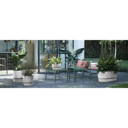 Elho Round Flower Pot Greenville 25 - Exterior - Ø 24.48 x H 23.31 cm - Gray Concrete living