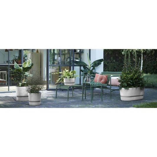 Elho Round Flower Pot Greenville 25 - Exterior - Ø 24.48 x H 23.31 cm - Gray Concrete living