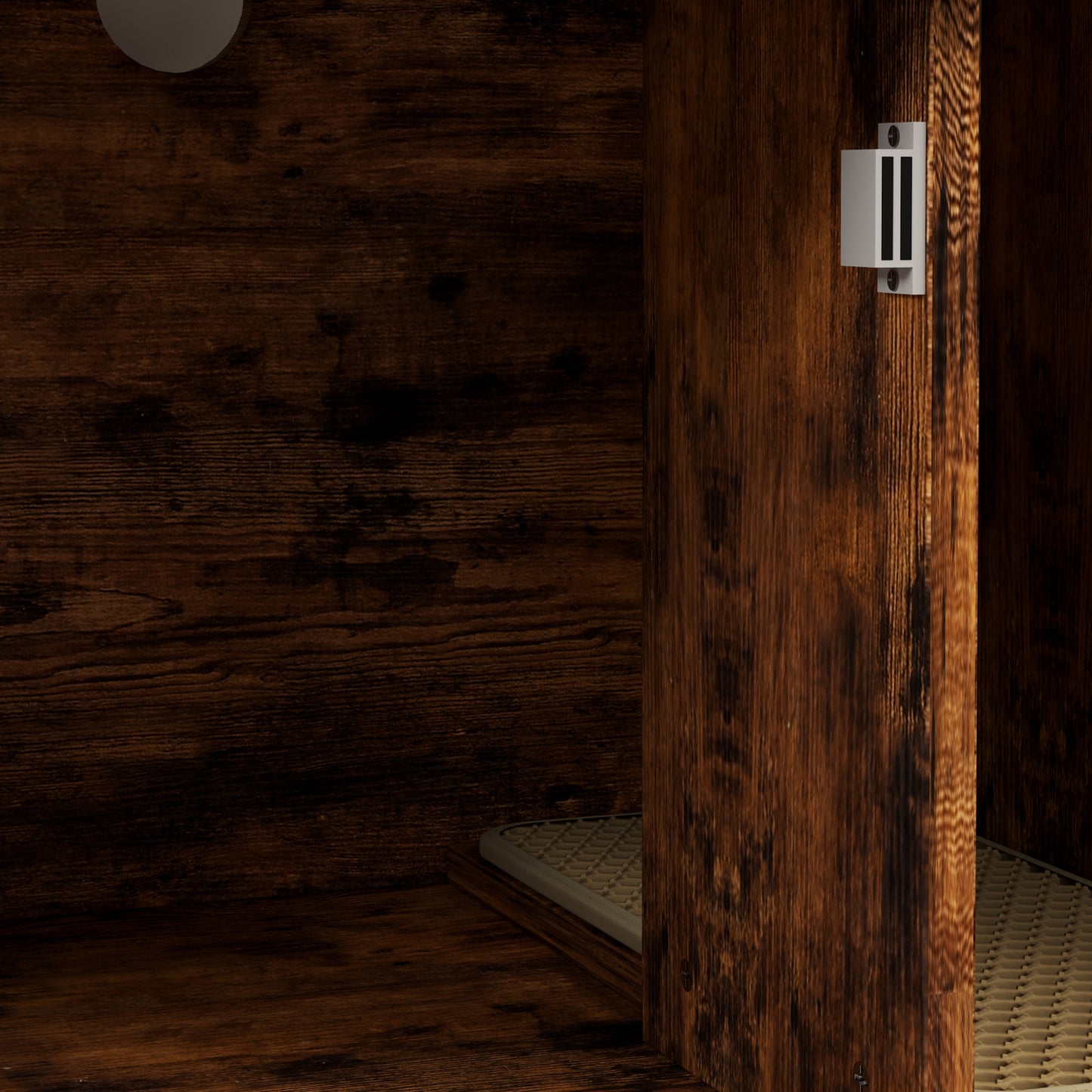 PawHut Katzentoilette mit 3-Ebenen-Regal und Kratzpfosten, geschlossenes Katzenklo, 80 x 48 x 152 cm, Braun