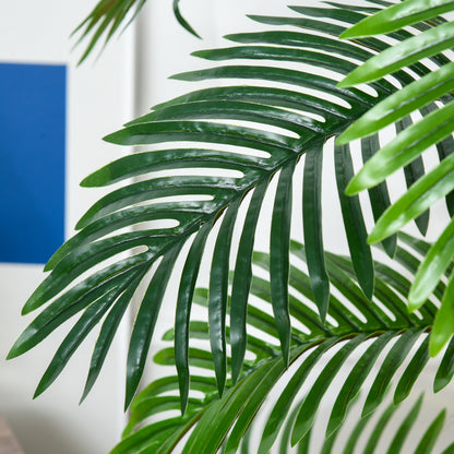 Outsunny künstliche Pflanzen 120 cm künstlicher Palmen Palme Kunstpflanze Kunstbaum Kunstpflanzen im Topf Zimmerpflanze Dekopflanze Büropflanze Kunststofftopf für drinnen und draußen