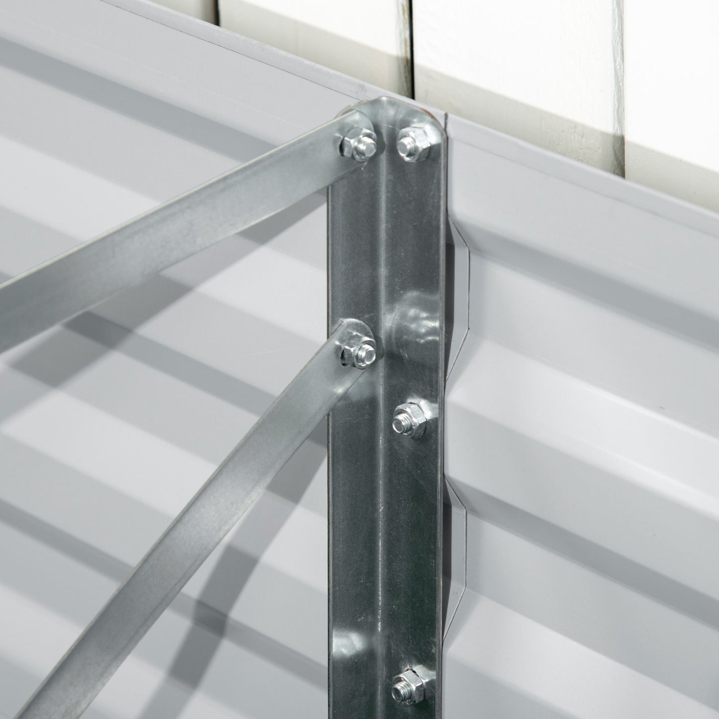 Outsunny Pflanzenkübel, Handliches Blumenbeet zum Anpflanzen, Hegen und Pflegen, Hochbeet, Stahl, Hellgrau