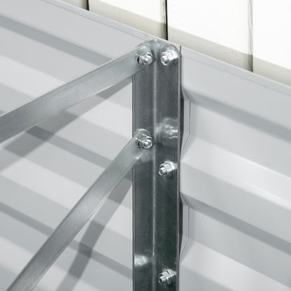 Outsunny Pflanzenkübel, Handliches Blumenbeet zum Anpflanzen, Hegen und Pflegen, Hochbeet, Stahl, Hellgrau