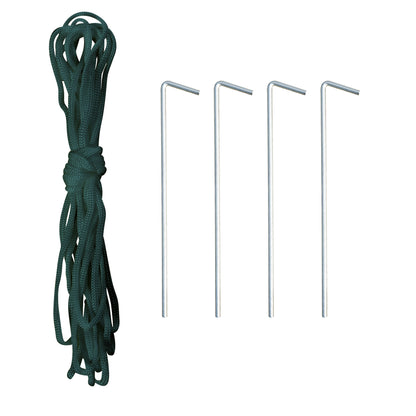 Outsunny Rundbogen-Gewachshaus, 6 Netzfenster, transparente Folie, Metallrahmen, 3,95 x 1,95 x 1,90m, Grün