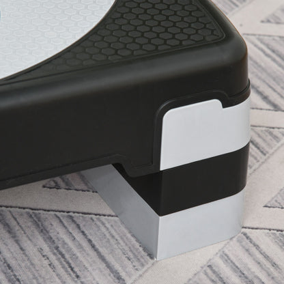 HOMCOM Aerobic-Stepper 3-stufig höhenverstellbar 80 x 31 x 20 cm Schwarz+Grau