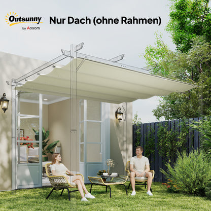 Outsunny Ersatzdach für 2,85 x 2 m Gartenpavillon, ausziehbar, einfache Montage, Polyester, Cremeweiß