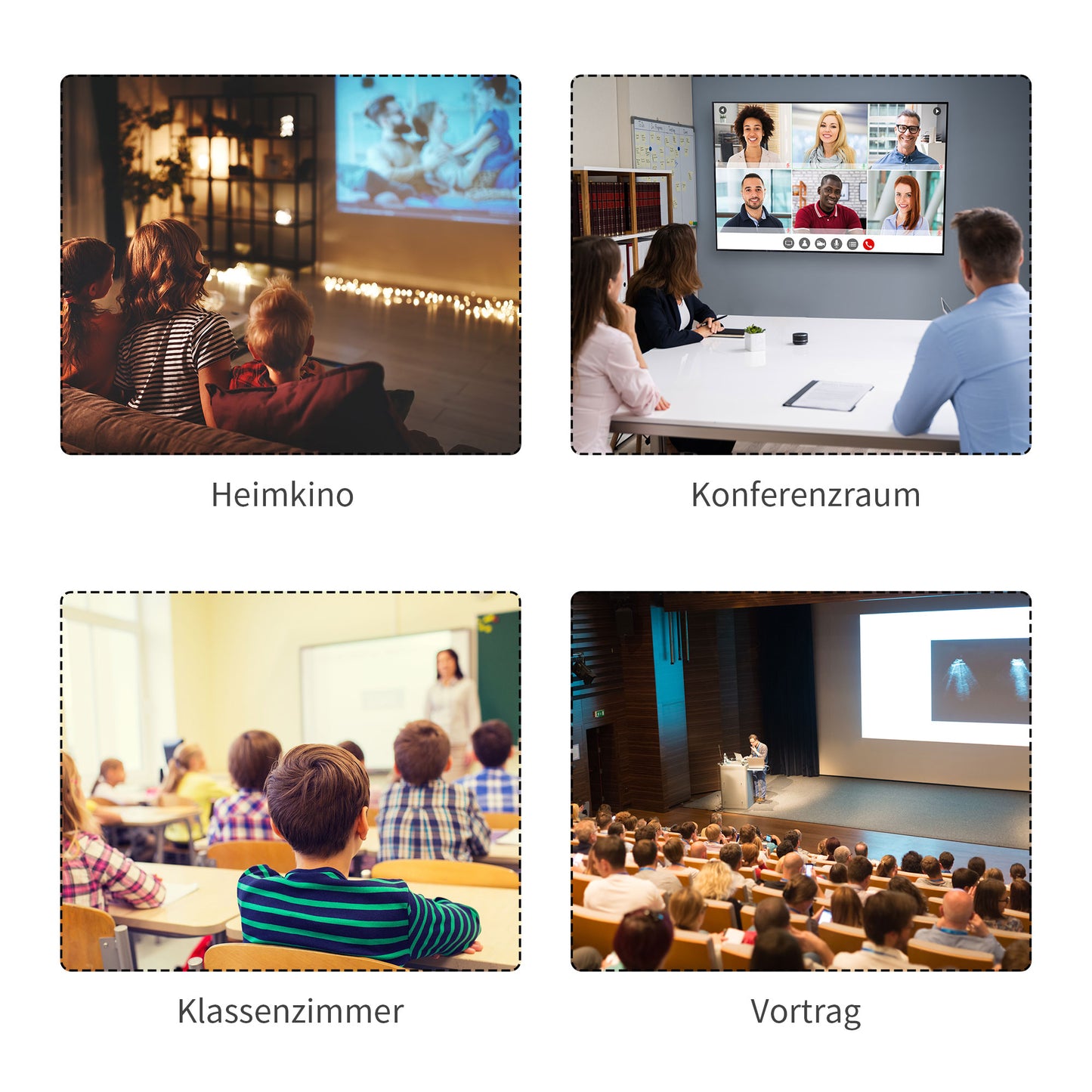 HOMCOM Beamer Leinwand 203 x 152 cm 100 Zoll 4:3/ 16:9 Projektionsleinwand Manuell für Heimkino