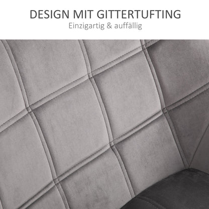 HOMCOM Relaxsessel Skandidesign Lesesessel Akzentsessel, Steppung, 67cm x 61,5cm x 71cm. Grau