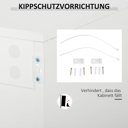 HOMCOM Sideboard Kommode Anrichte, 2 Schubladen, Push-Click, 117 cm x 36 cm x 74 cm, Weiß