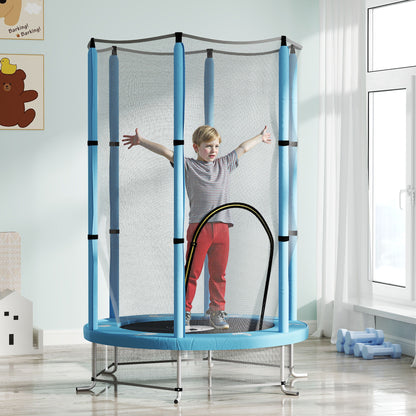 AIYAPLAY Kindertrampolin mit Sicherheitsnetz, für den Innen- und Außenbereich, 3-6 Jahre, Hellblau