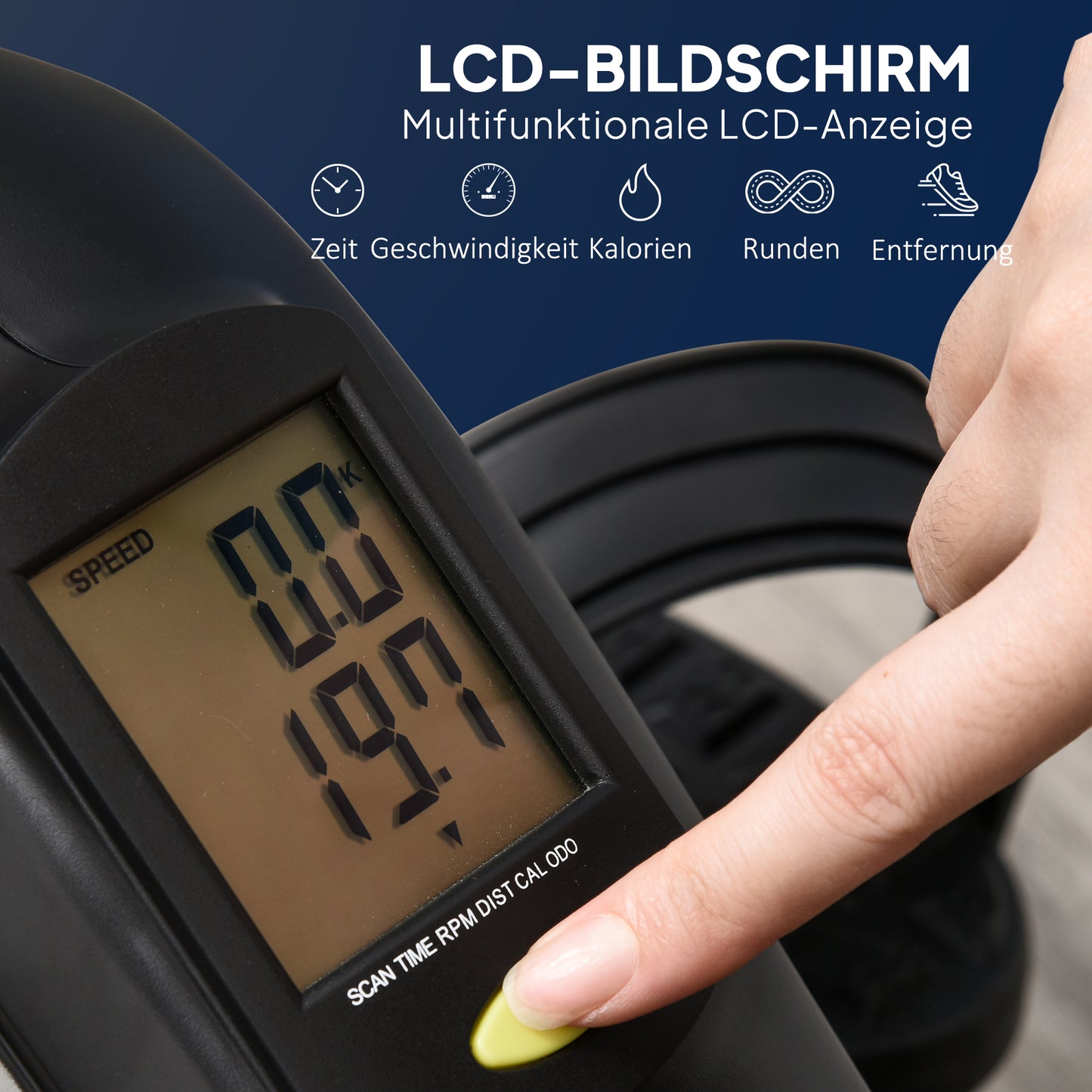 HOMCOM Mini Heimtrainer Pedaltrainer für Beintraining Pedal-Trainer mit Befestigungsgurt Anti-rutschmatte