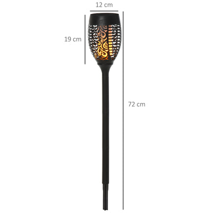 Outsunny Gartenbeleuchtung 4 Stück Solar LED Warmweiß Gartenstrahler mit Erdspieß Stecker IP44 Wasserdichter Gartenleuchte Solar Gartenlampe für Draußen Garten Rasen, Hof