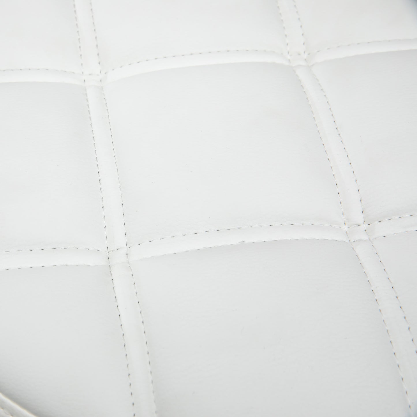 HOMCOM Drehhocker, Salonhocker, höhenverstellbar, Kunstleder, Steppdesign, Ø35,5 x 48-63 cm, Weiß/Silber