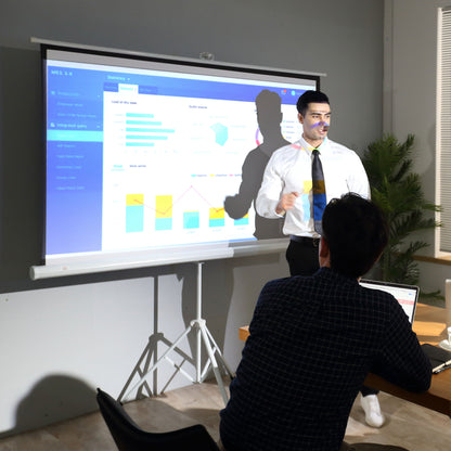 HOMCOM Projektionsleinwand im 4:3-Format, Kinoleinwand, Präsentationsfläche für Zuhause oder Büro, Weiß