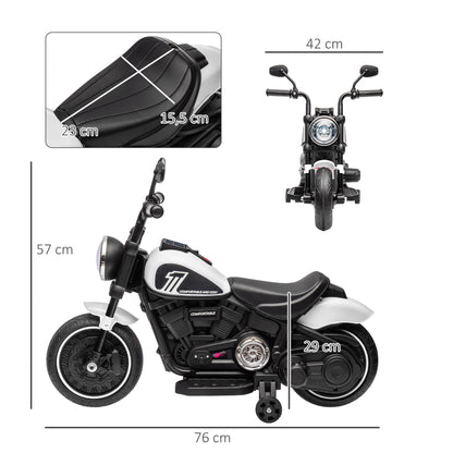 HOMCOM Elektro-Kindermotorrad, LED-Scheinwerfer, abnehmbare Stützräder, bequemer Sitz, Rot/Schwarz
