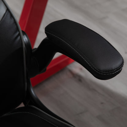 Vinsetto Gaming Stuhl ergonomischer Computerstuhl mit Wippfunktion Drehstuhl höhenverstellbar Stahl Schwarz+Grau 67 x 70 x 106-112 cm