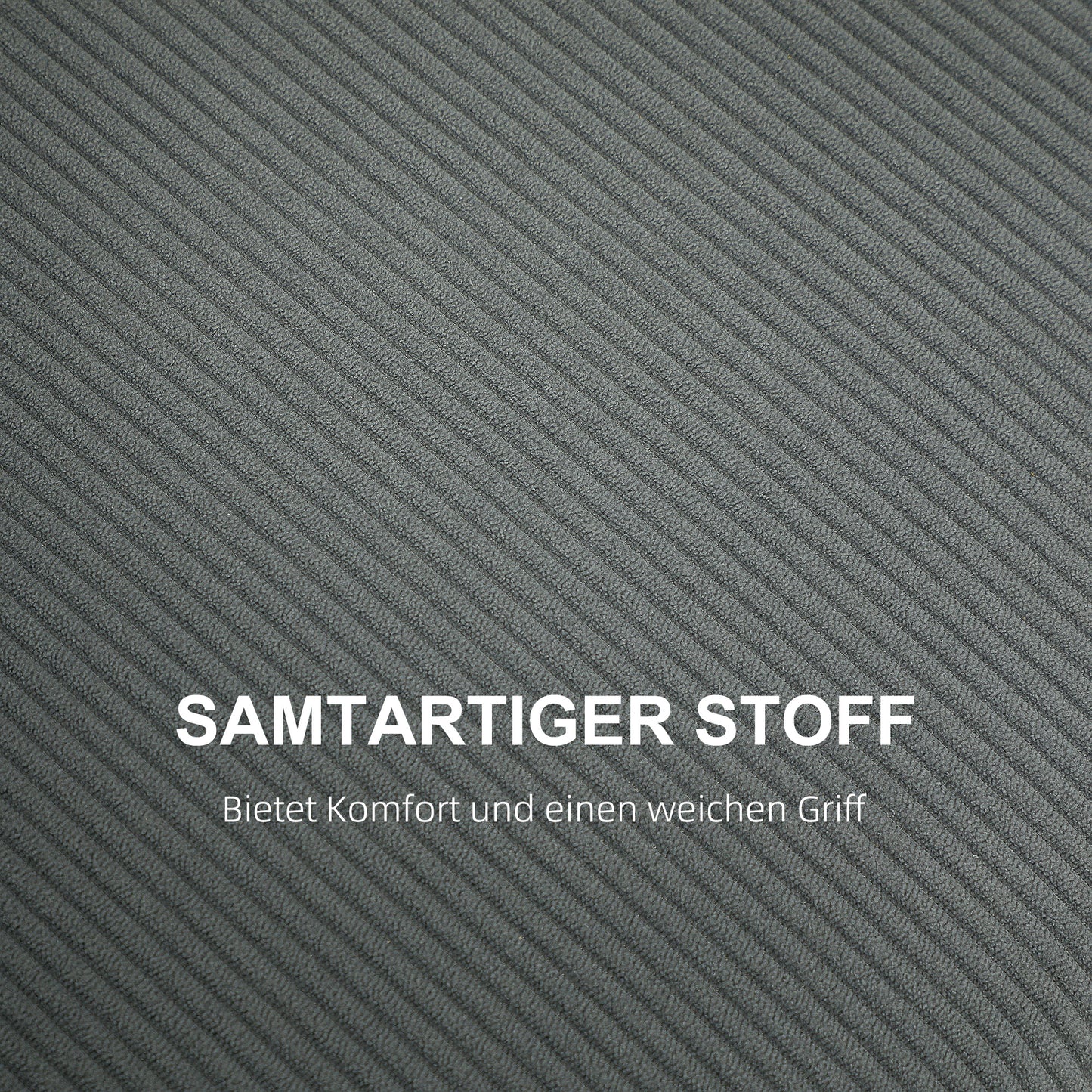 HOMCOM Zweisitzer-Sofa, Stoffcouch, 2 Rückenkissen, Cordbezug, 145 x 75 x 78 cm, Anthrazit