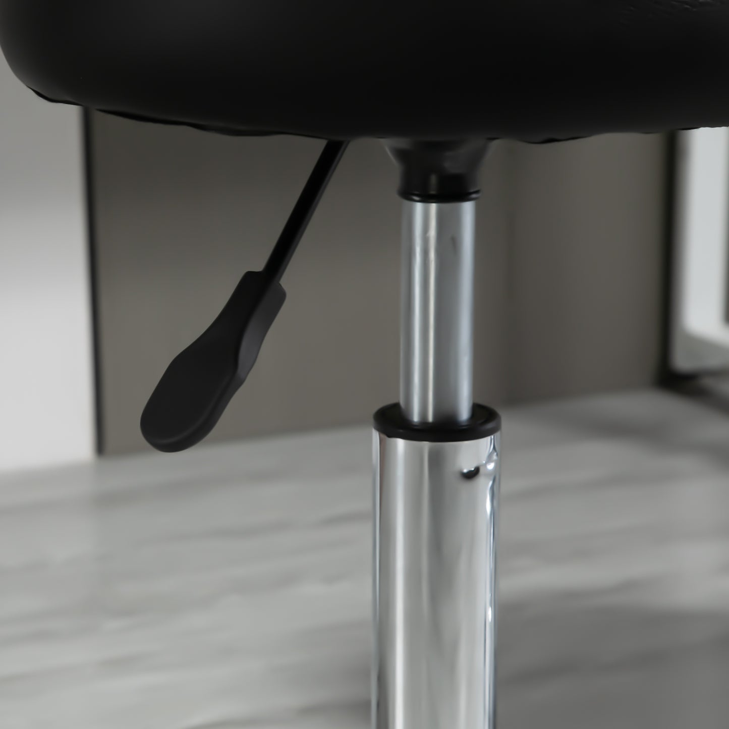 HOMCOM 2er-Set Rollhocker höhenverstellbar, Drehhocker 48-63 cm, Arbeitshocker 360° drehbar, Bürohocker für Büro, Salon, Massage, Spa, Schwarz