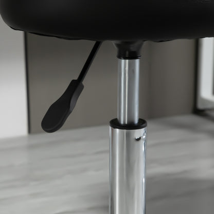 HOMCOM 2er-Set Rollhocker höhenverstellbar, Drehhocker 48-63 cm, Arbeitshocker 360° drehbar, Bürohocker für Büro, Salon, Massage, Spa, Schwarz